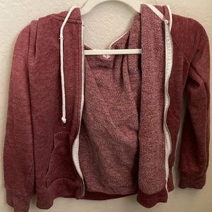 Red Zip-Up Hoodie Light yet Fuzzy